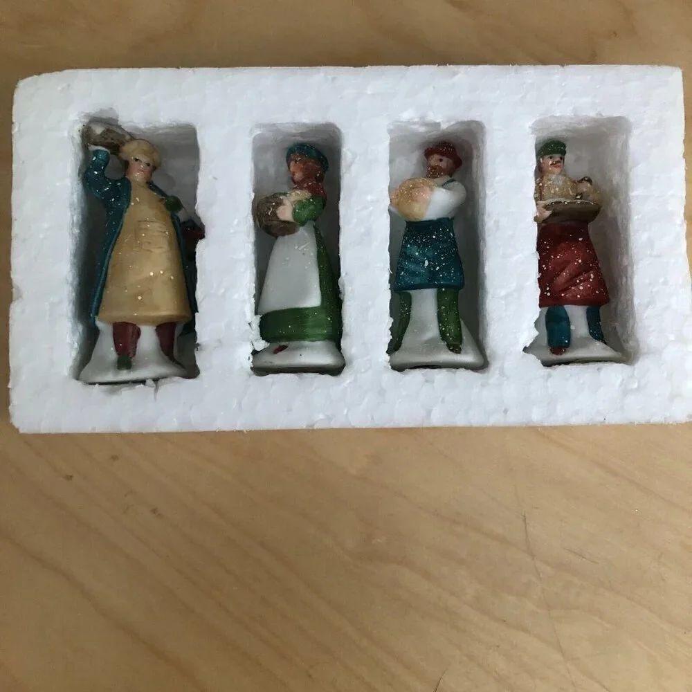 Dept 56 Heritage Village Handpainted Accessories - Set of 4 Shopkeepers NEW